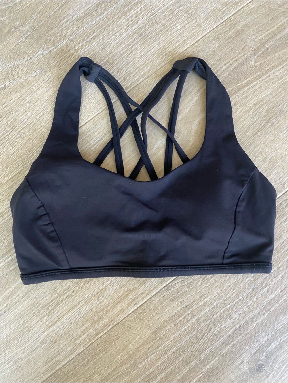 lululemon Black Strappy Cutout Sports Bra Size 6